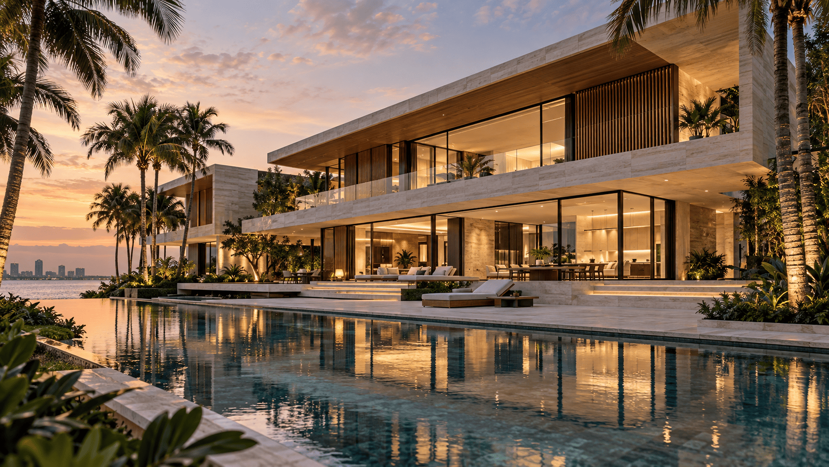 Conceptual luxury waterfront residence inspired by Miami